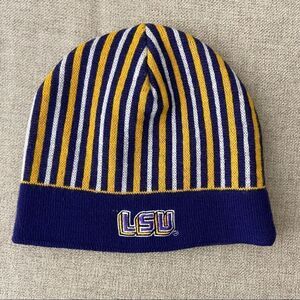 LSU Tigers Striped Adult Beanie